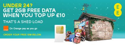 Under 24 Years Old? Get 2GB Free Data when you Top Up &pound;10 - Orange Shop