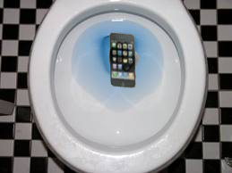 iPhone fell down toilet